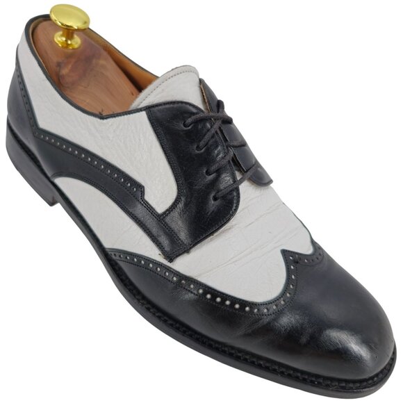 Mezlan Other - Vintage Mezlan Black White Leather Wingtip Spectators Mens 9M Formal Dress Shoes